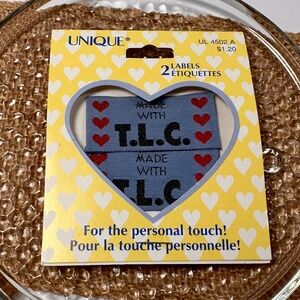 Vintage 80s/90s Made With T.L.C. Sewing Labels 💕 Hearts • New Old Stock •